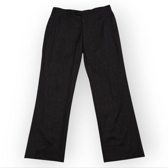 Prada 100% Wool Gray Trousers Classic Straight-Leg Design Size 48R L